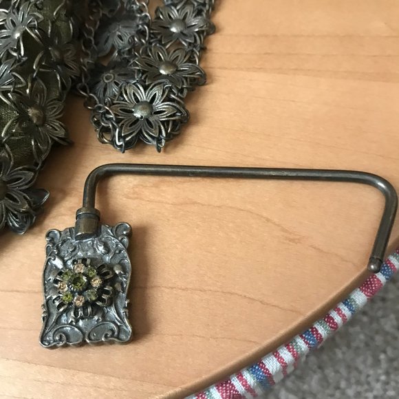 NWOT Kenny Ma Designs, Metal Mesh Evening Shoulder Bag & Matching Purse Hanger - Picture 2 of 8